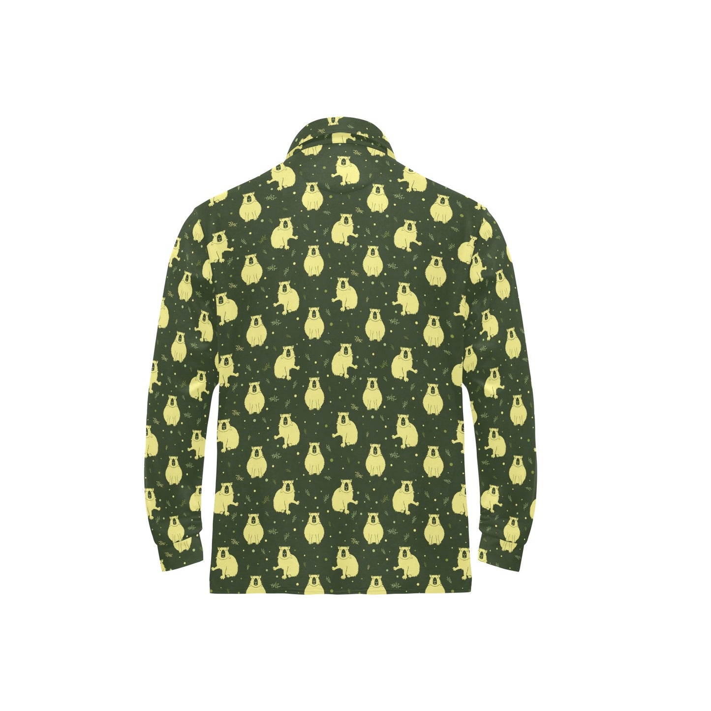 Capybara Pattern Print Design 03 Long Sleeve Polo Shirt For Men's