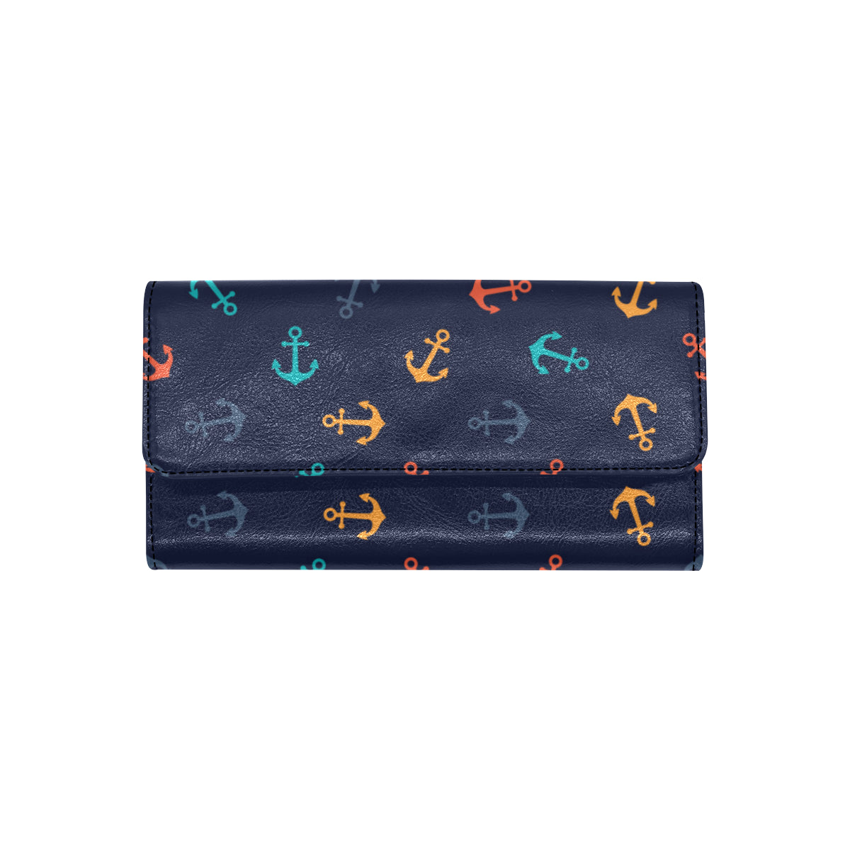 Anchor Pattern Print Design 05 Women's Trifold Wallet