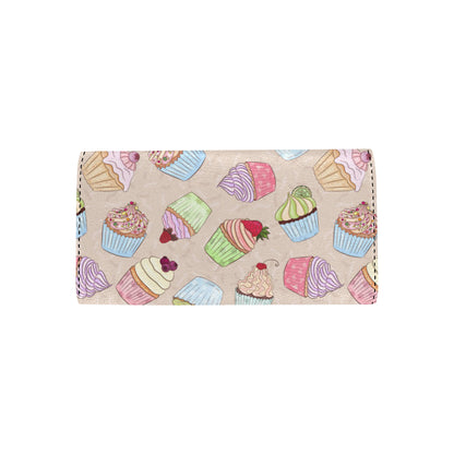 Cupcake Pattern Print Design CP06 Women's Trifold Wallet