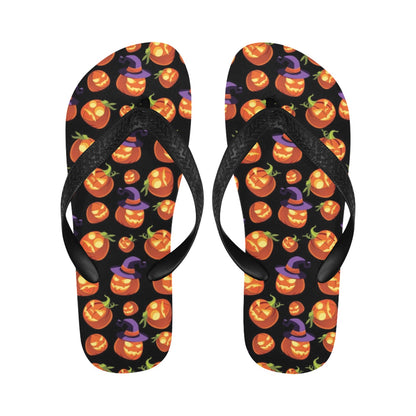 Witch Pumpkin Halloween Print LKS302 Flip Flops
