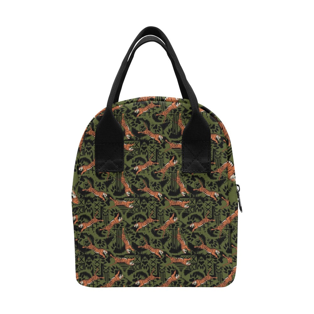 Tiger Pattern Print Design LKS303 Insulated Lunch Bag