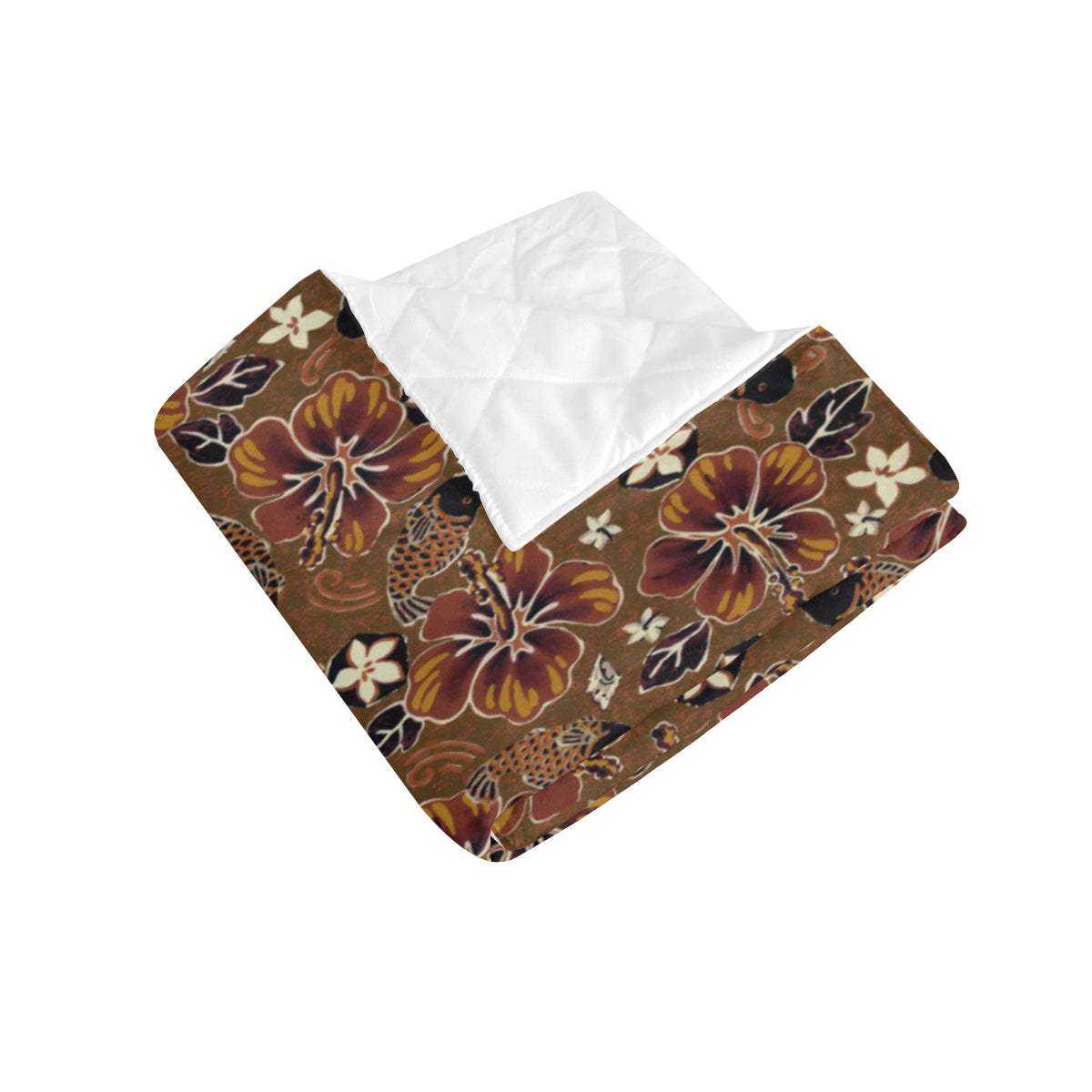 Hawaiian Themed Pattern Print Design H01 Premium Quilt