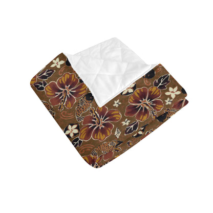 Hawaiian Themed Pattern Print Design H01 Premium Quilt