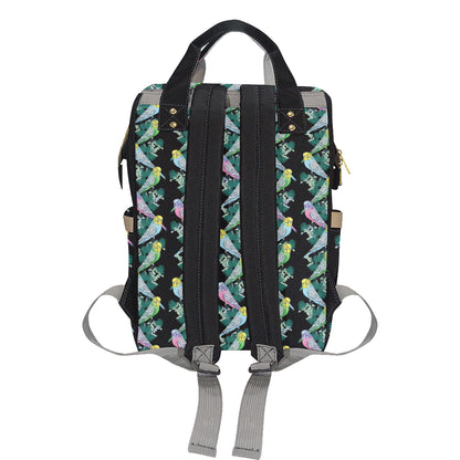 Budgerigar Pattern Print Design 03 Diaper Bag Backpack