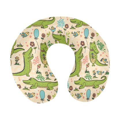 Alligator Pattern Print Design 01 U-Shaped Travel Neck Pillow