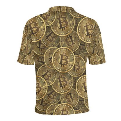 Bitcoin Pattern Print Design DO01 Men Polo Shirt