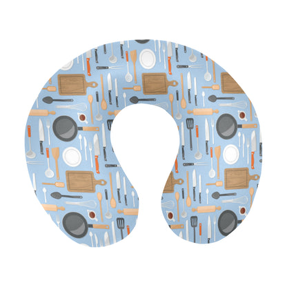 Cooking Kitchen Tools Pattern Print Design 02 U-Shaped Travel Neck Pillow