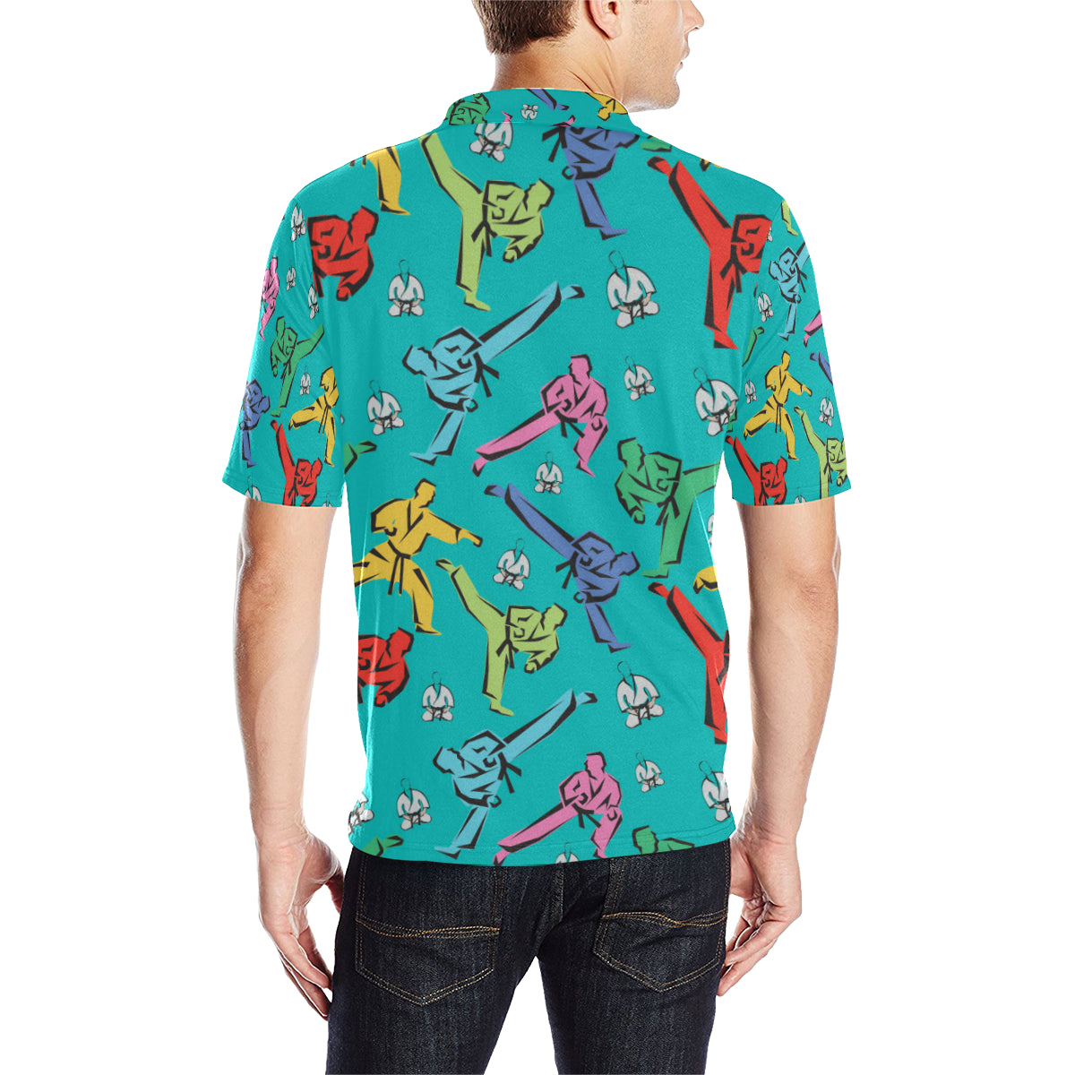 Judo Pattern Print Design 01 Men Polo Shirt