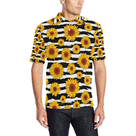 Sunflower Pattern Print Design SF010 Men Polo Shirt