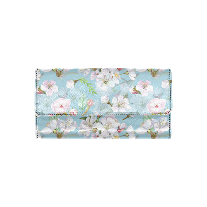 Apple blossom Pattern Print Design AB06 Women's Trifold Wallet