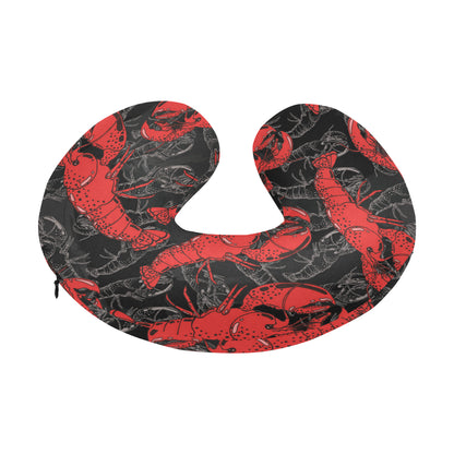 Lobster Pattern Print Design 04 U-Shaped Travel Neck Pillow