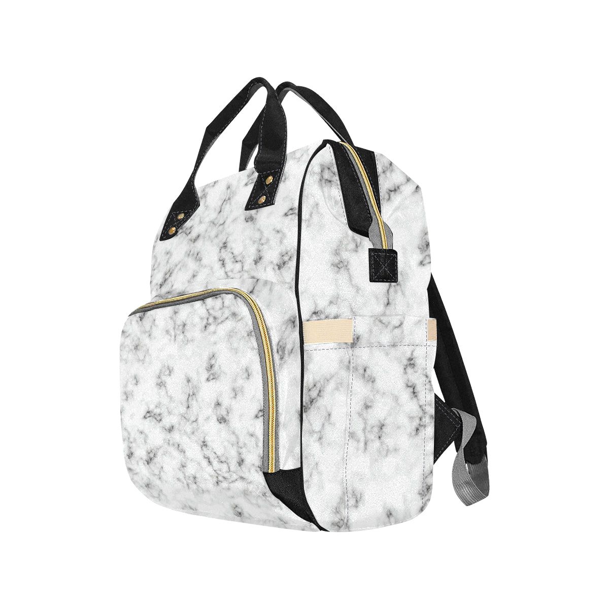Marble Pattern Print Design 01 Diaper Bag Backpack