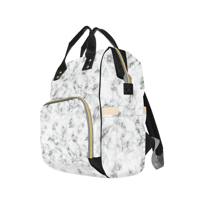 Marble Pattern Print Design 01 Diaper Bag Backpack