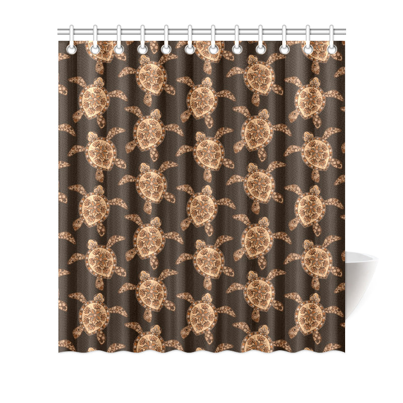 Tribal Sea Turtle Pattern Print Design T09 Shower Curtain