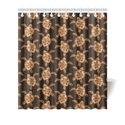 Tribal Sea Turtle Pattern Print Design T09 Shower Curtain