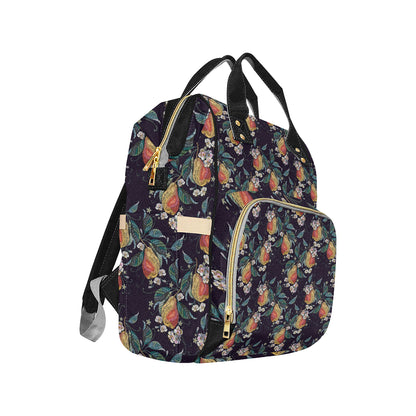 Pear Pattern Print Design PE02 Diaper Bag Backpack