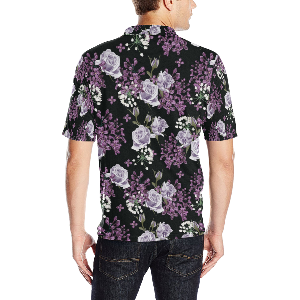 Lilac Pattern Print Design LI04 Men Polo Shirt
