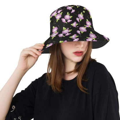 Morning Glory Pattern Print Design MG02 Unisex Bucket Hat