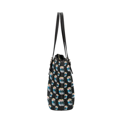 Angel with Wings Beautiful Design Print Leather Tote Bag