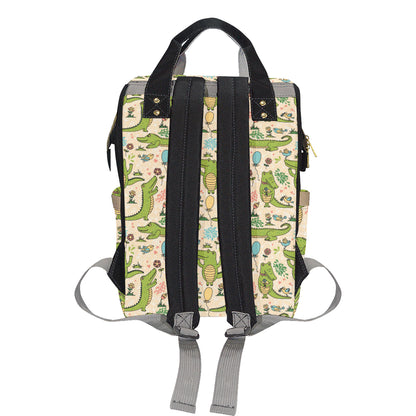 Alligator Pattern Print Design 01 Diaper Bag Backpack