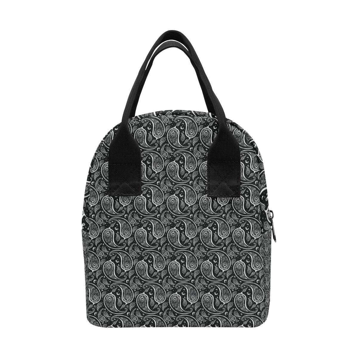Paisley Black Design Print Insulated Lunch Bag