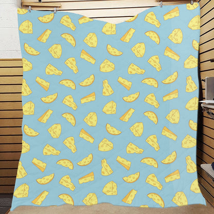 Cheese Pattern Print Design 04 Premium Quilt
