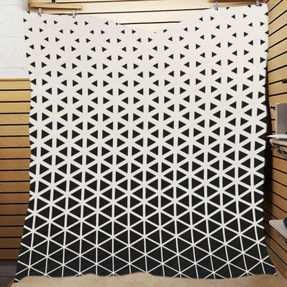 Geometric Black White Pattern Print Design 03 Premium Quilt