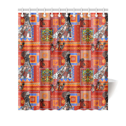 African Print Pattern Shower Curtain