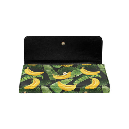 Banana Pattern Print Design BA01 Women's Trifold Wallet