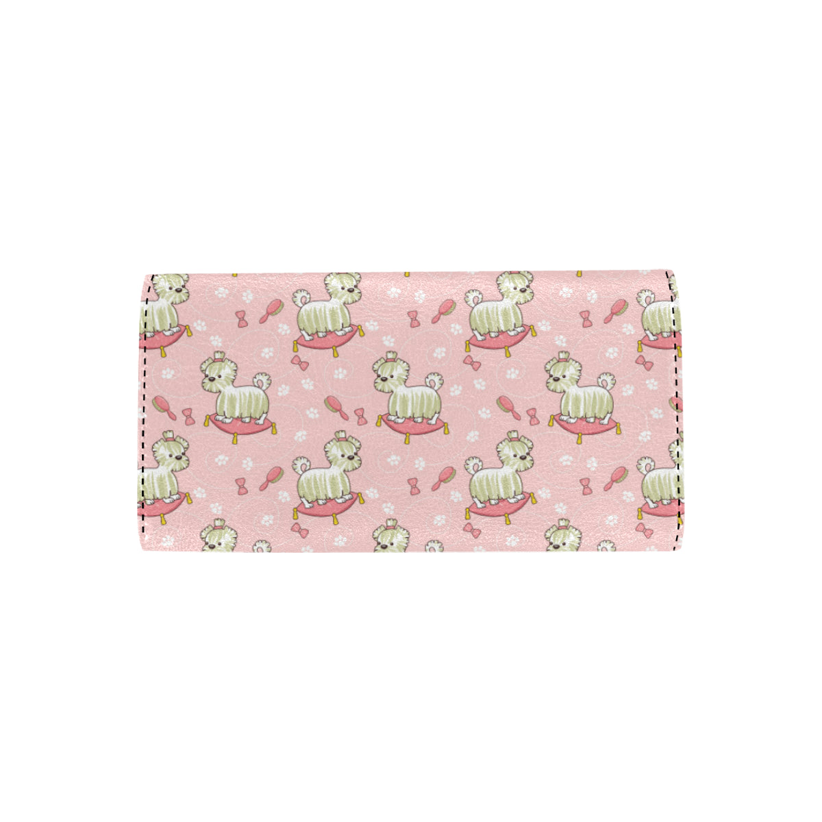 Bichons Frise Pattern Print Design 01 Women's Trifold Wallet