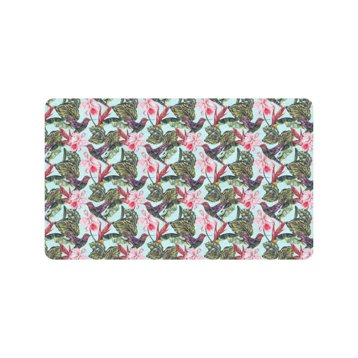 Hummingbird Cute Themed Print Rubber Doormat