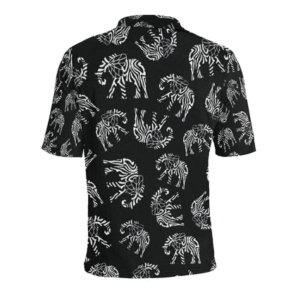 Elephant Tribal Men Polo Shirt