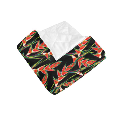 Heliconia Pattern Print Design HL010 Premium Quilt