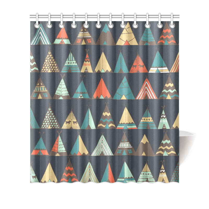 Tribal native american tent Aztec Shower Curtain