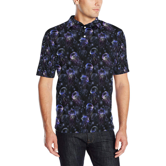 Jellyfish Themed Men Polo Shirt
