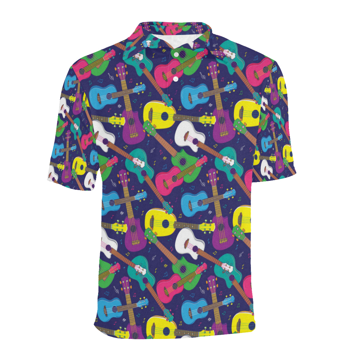 Ukulele Pattern Print Design 02 Men Polo Shirt