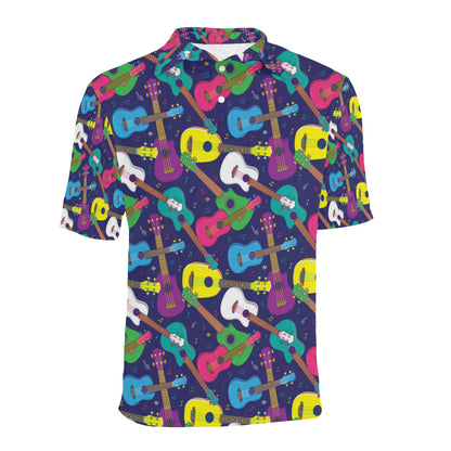 Ukulele Pattern Print Design 02 Men Polo Shirt