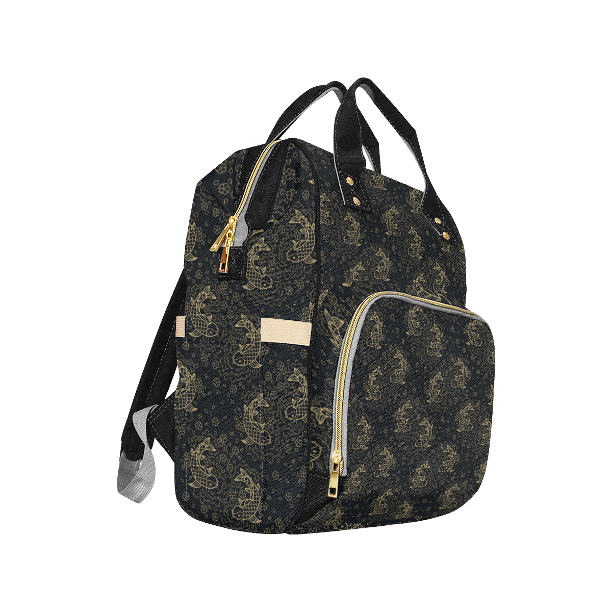 KOI Fish Pattern Print Design 02 Diaper Bag Backpack