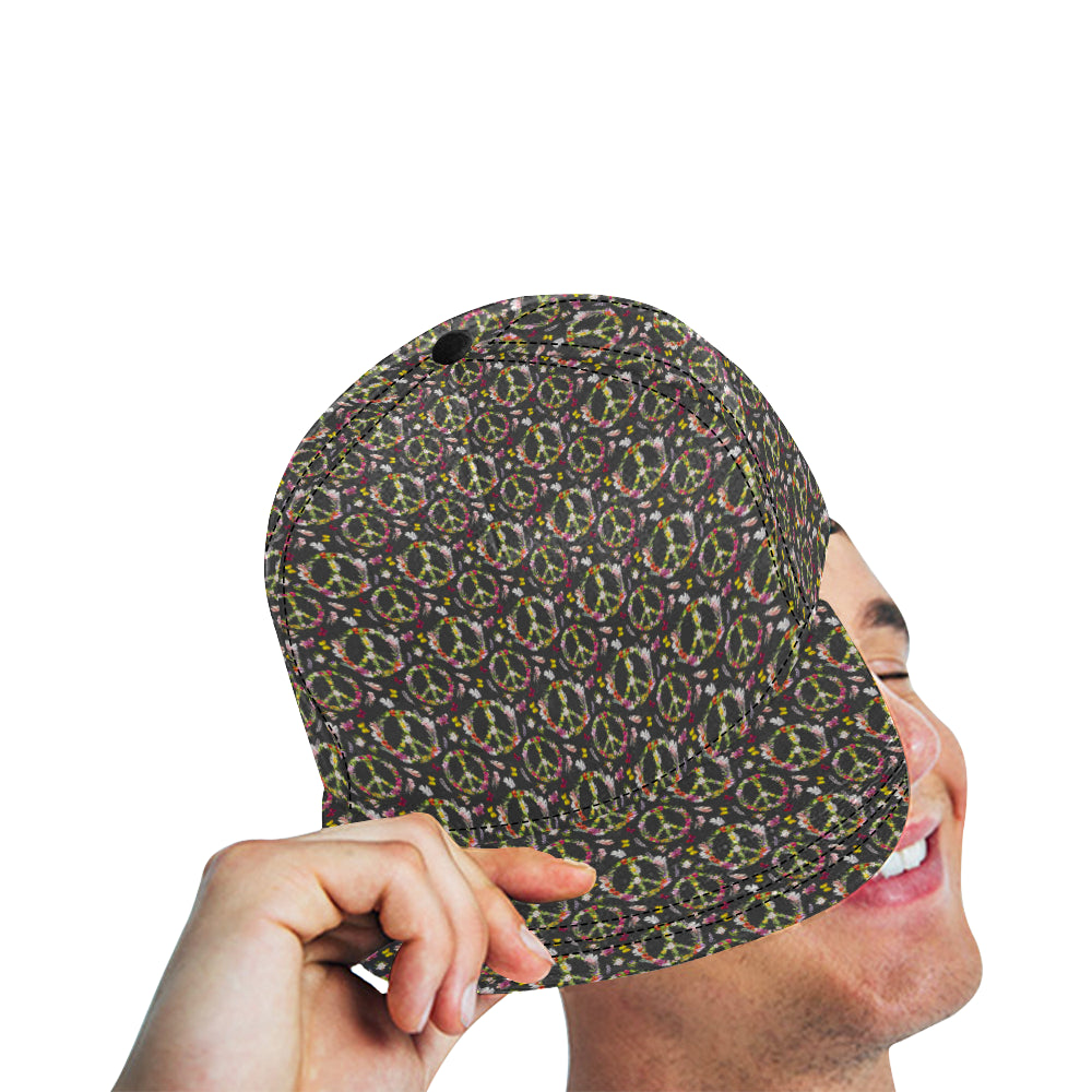 Peace Sign flowers Design Print Snapback Cap