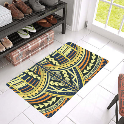 Polynesian Tattoo Print Rubber Doormat