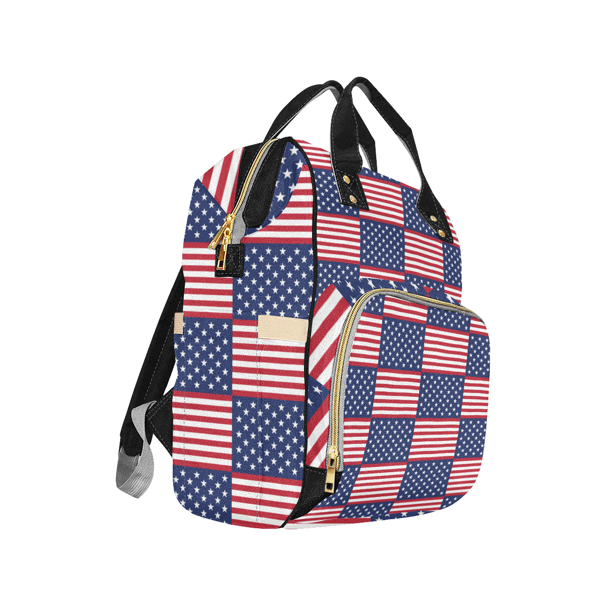 Patriotic US Flag Pattern Print Design A03 Diaper Bag Backpack