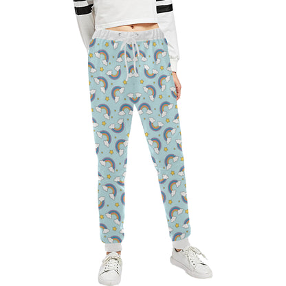 Rainbow Cloud Print Pattern Unisex Sweatpants