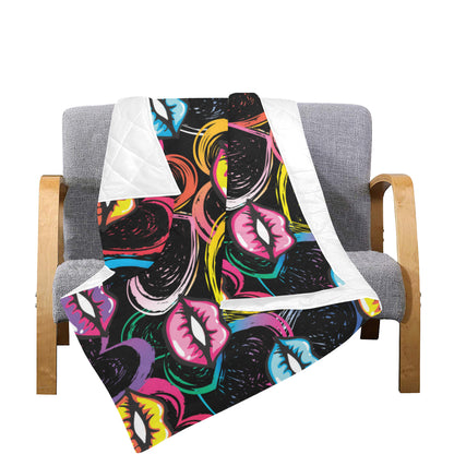 Pop Art Lip Pattern Print Design A03 Premium Quilt