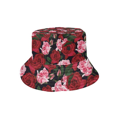 Rose Red Pink Pattern Print Design RO01 Unisex Bucket Hat