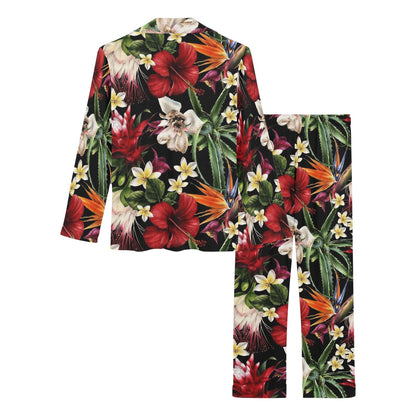 Summer Floral Pattern Print Design SF03 Women's Long Pajama Set