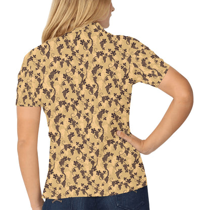 Wine Grape Design Print Women's Polo Shirt