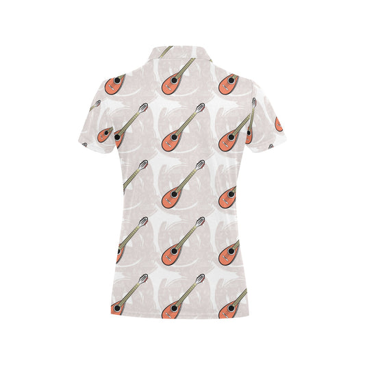 Mandolin Pattern Print Design 03 Women's Polo Shirt