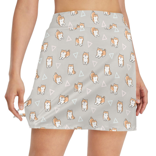 Shiba Inu Print Design LKS307 17" Golf & Pickleball Skort with Pockets