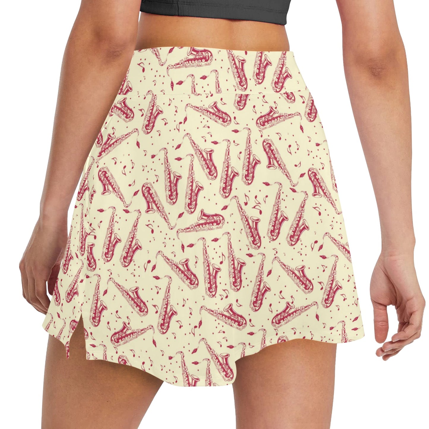 Saxophone Print Design LKS402 17" Golf & Pickleball Skort with Pockets