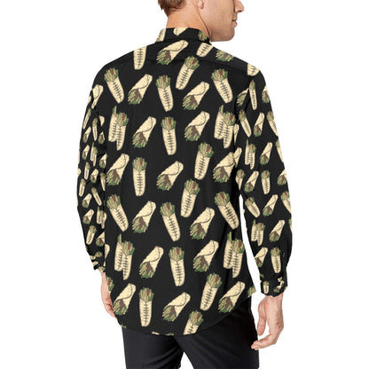 Burrito Print Design LKS303 Men's Long Sleeve Dress Shirt